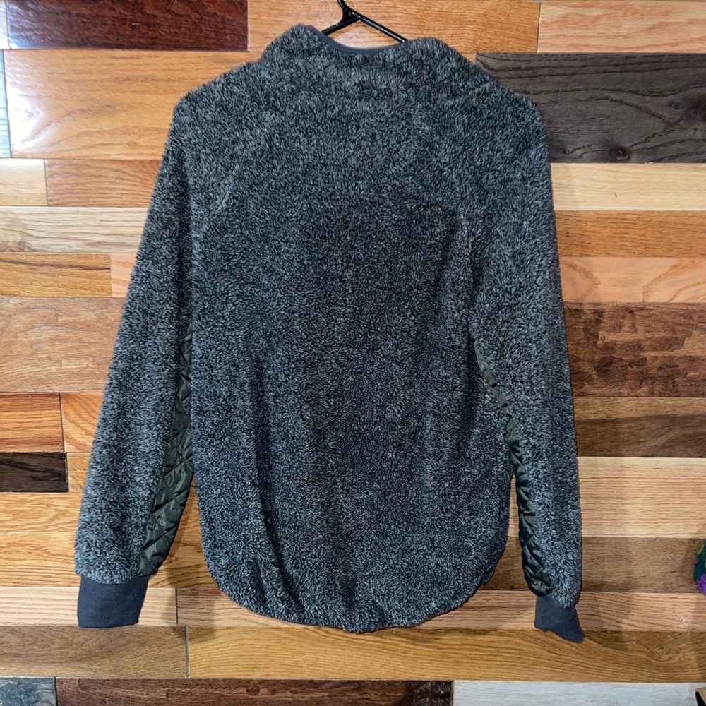 Simply Southern Women M Gray Pullover Fleece Quilted Snap Neck Sweatshirt - Picture 3 of 7